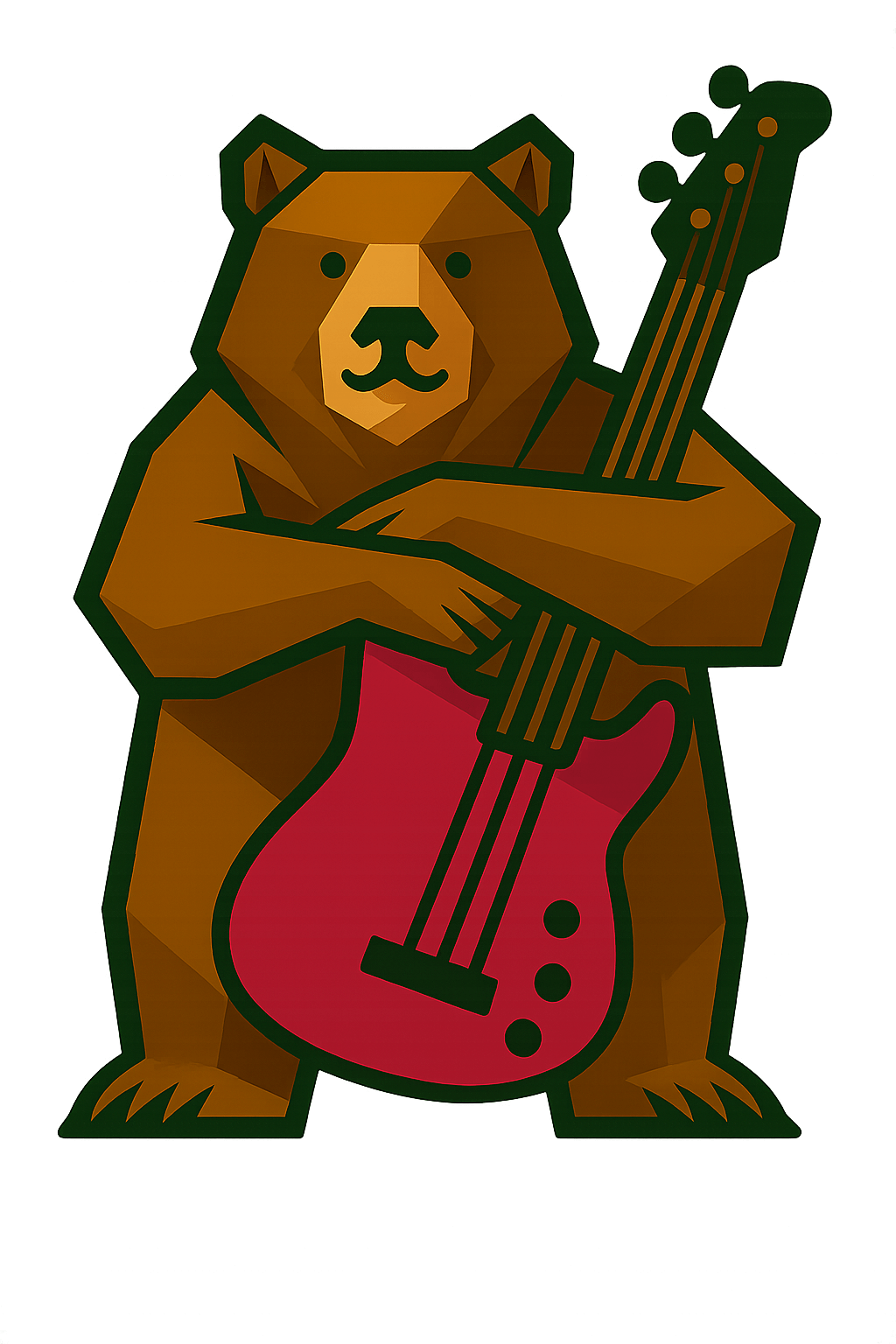 Bear with bass-guitar