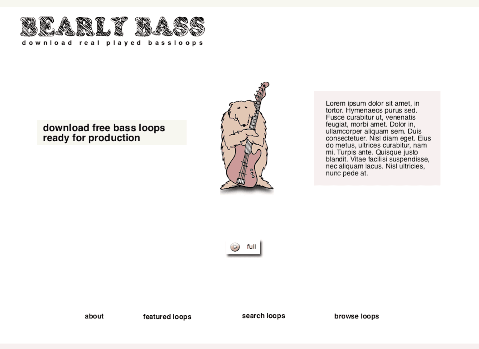 Very first homepage design draft